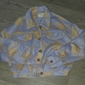 HYFVE Blue and Tan Plaid Jacket